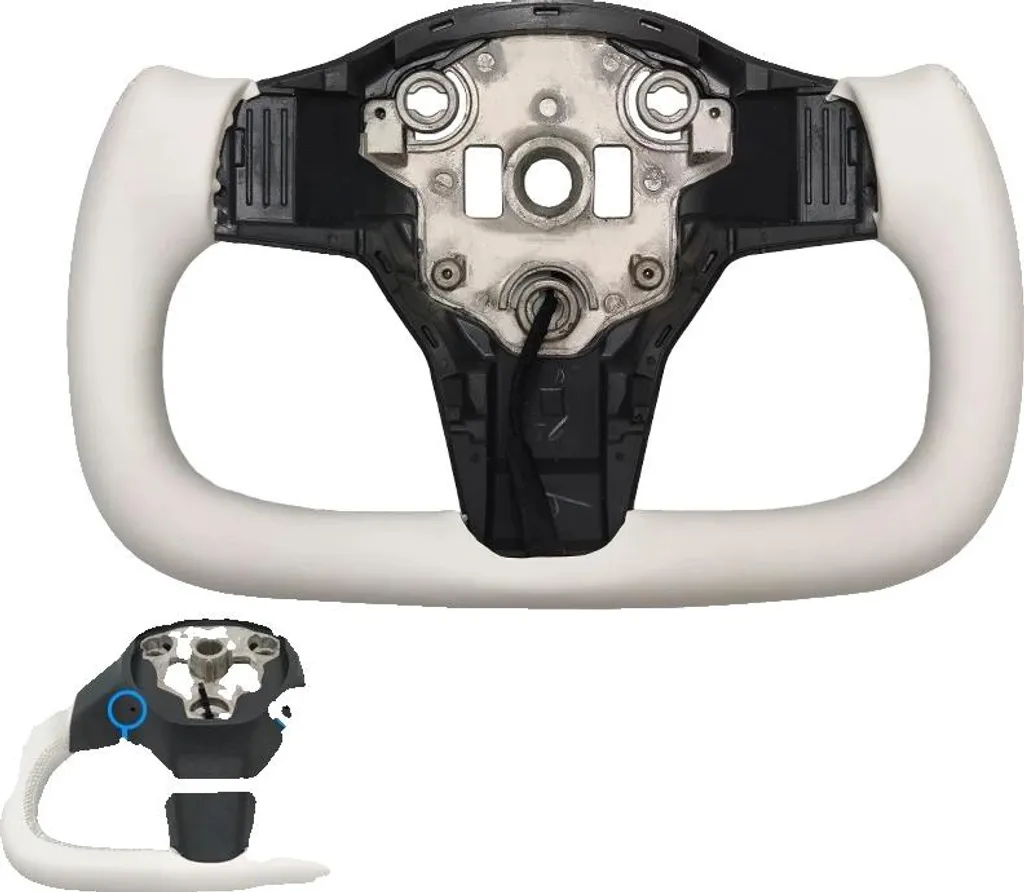 Remplacer Volant Tesla Modèle 3 et Y : Cuir Blanc Style Course