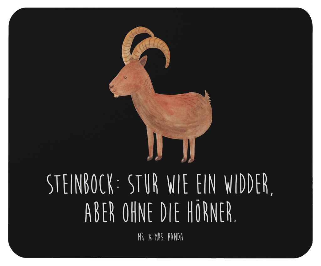 Mr. & Mrs. Panda Mousepad Steinbock Entschlossen - Schwarz - Geschenk, Geschenke Astrologie, traditionell, mousematte, Tierkreiszeichen, Persönlic...