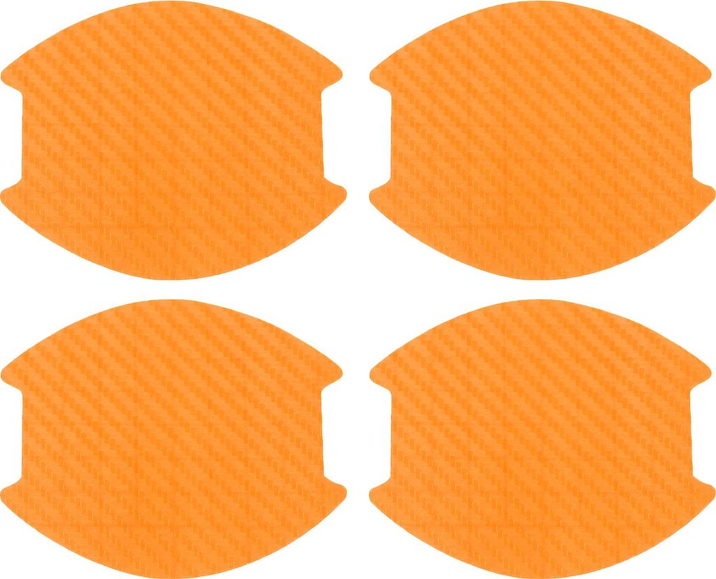 Universal 3D Autotürgriffbecher-Aufkleber, kratzfest, PVC, Orange, 4 Stück 83,5x94mm