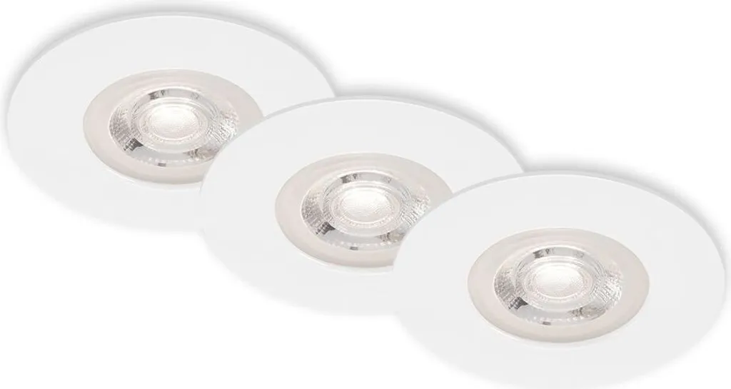 Luminaire LED encastrable Briloner pack de 3 pour plafond moderne blanc