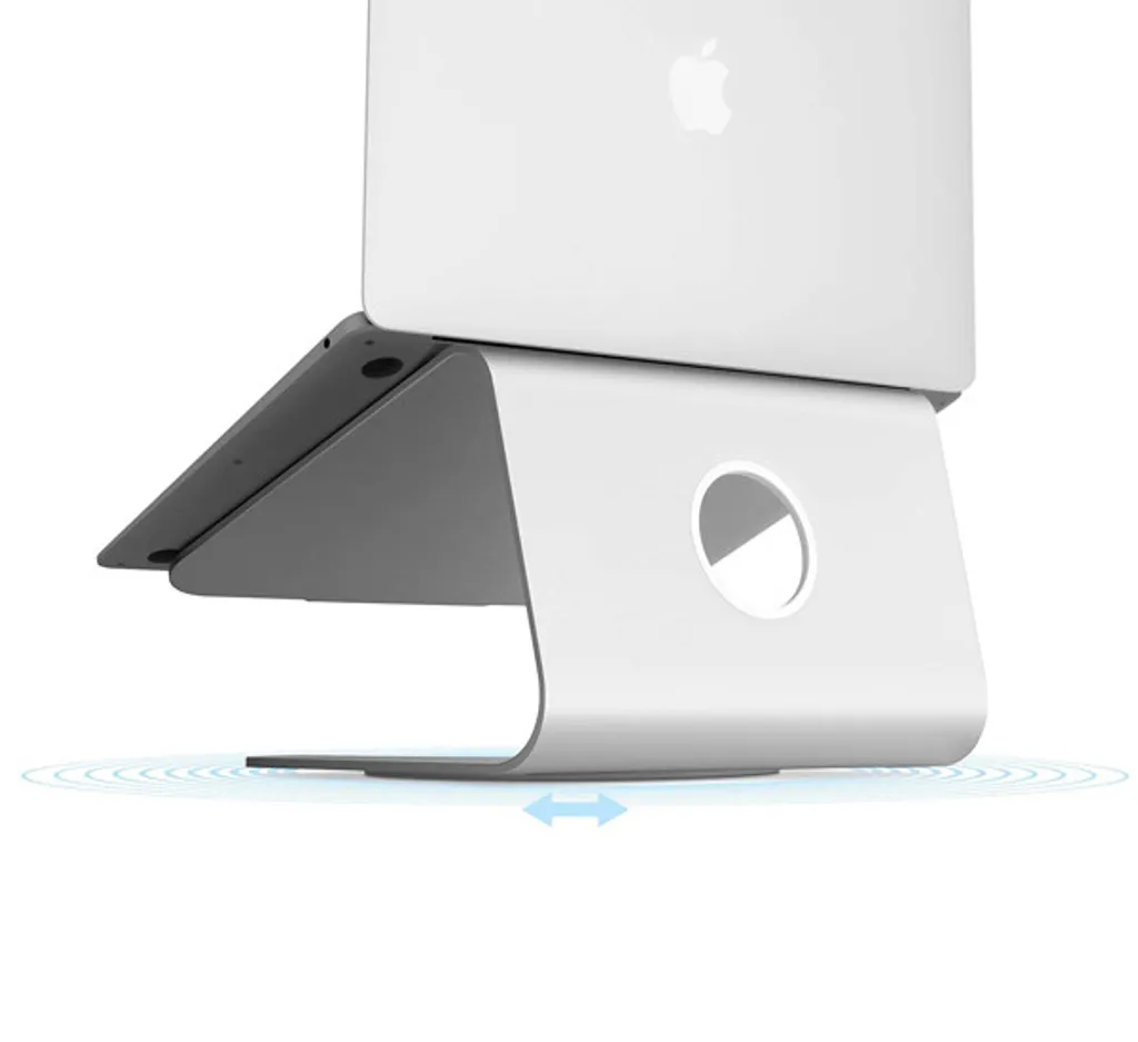 Support PC mStand360 Rain Design en Aluminium Argent Base Pivotante - 7
