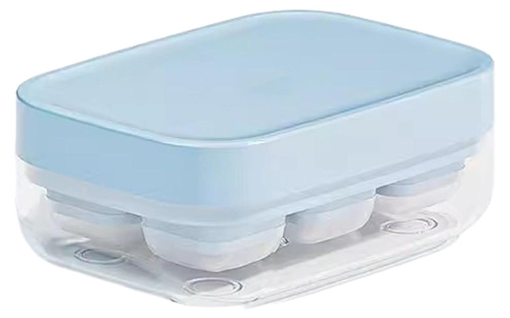 Silikon-Eiswürfelform mit Deckel, einfache Entnahme, Mini-Eiswürfelform, quadratisch, für Gefrierschrank, BPA-frei, stapelbar, unverzichtbar fü...
