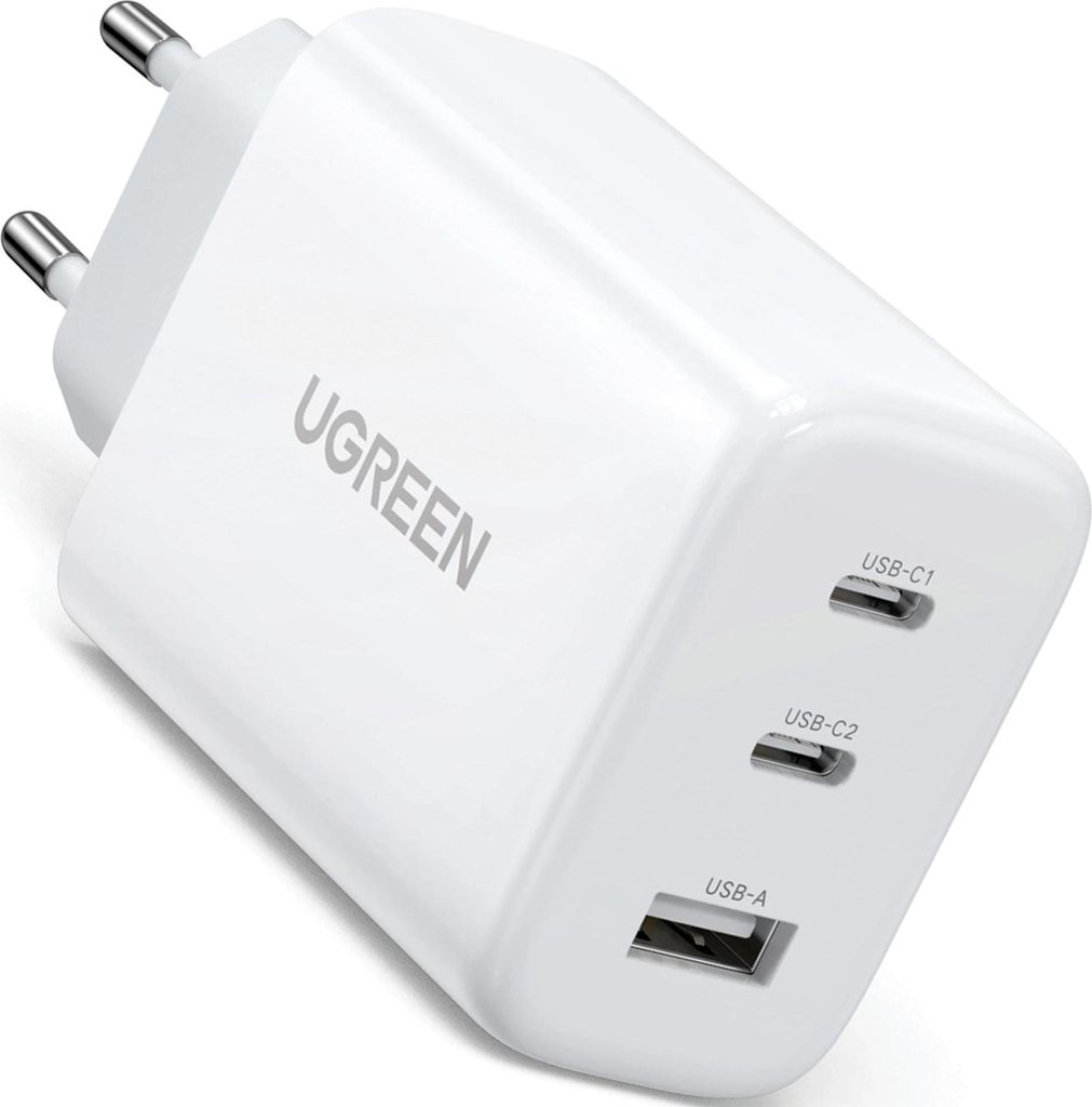 Ugreen CD275 Wall Charger with Cable 2× USB Type-C / USB Image du produit 