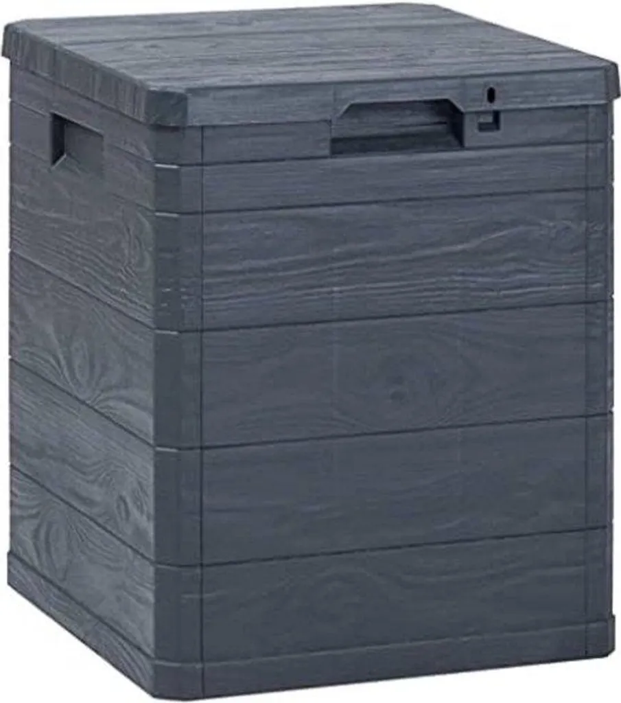 Rangement extérieur 90 L anthracite pour coussins et outils jardin