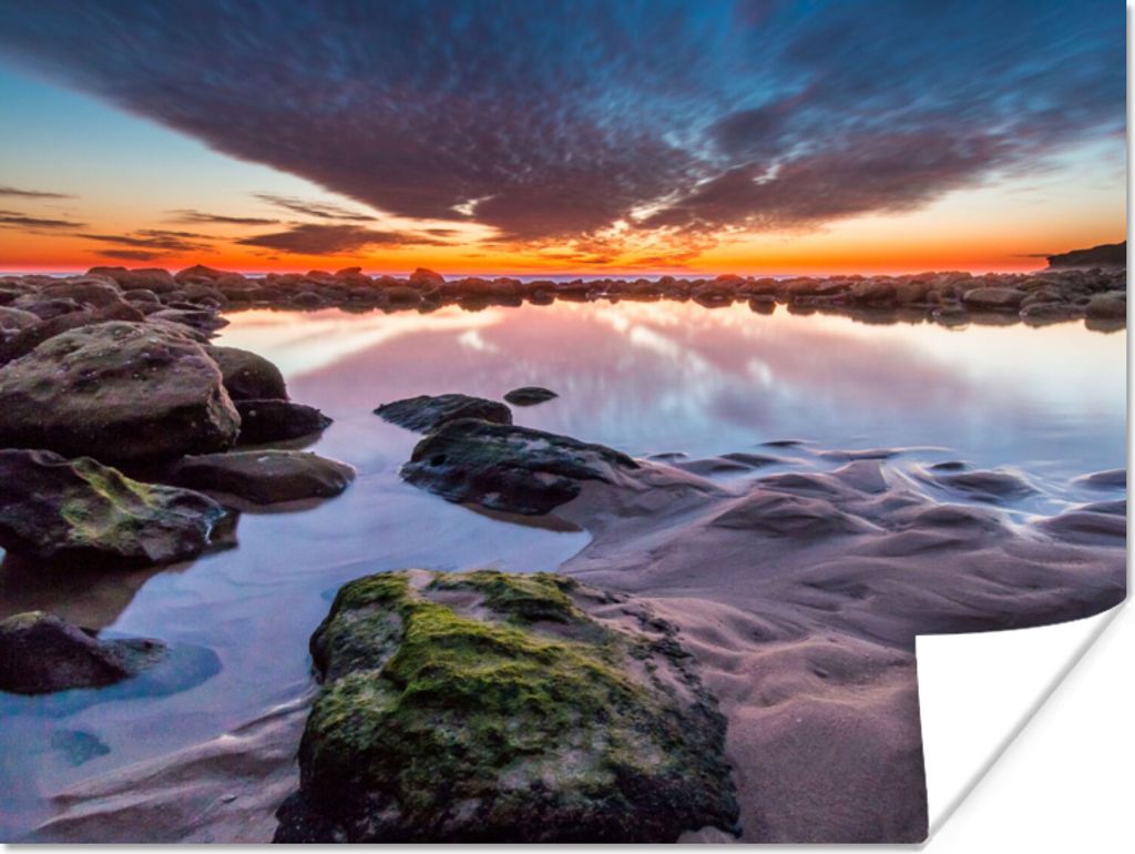 MuchoWow Poster Felsen - Wasser - Natur 160x120 cm - Foto Plakat