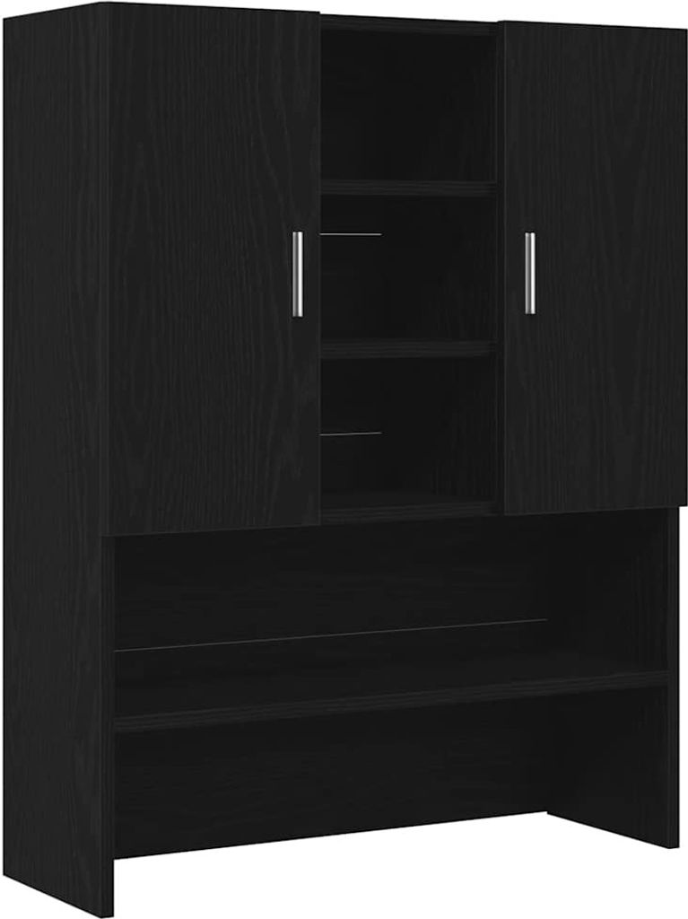 vidaXL Waschmaschinenschrank Schwarz Eichen-Optik 70,5x25,5x90 cm