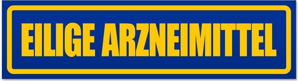 Kiwistar - Autoaufkleber - Blau - 60 x 16 cm - Eilige Arzneimittel - Hinweis Aufkleber Sticker für Auto, Kfz, Fahrrad, PKW, LKW