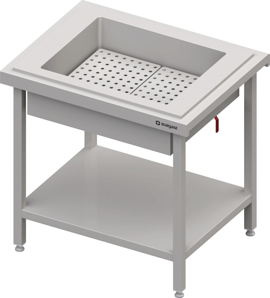 Neutralausgabe mit Eiswanne 2x GN1/1, 920x750x880 mm, Edelstahlabdeckung