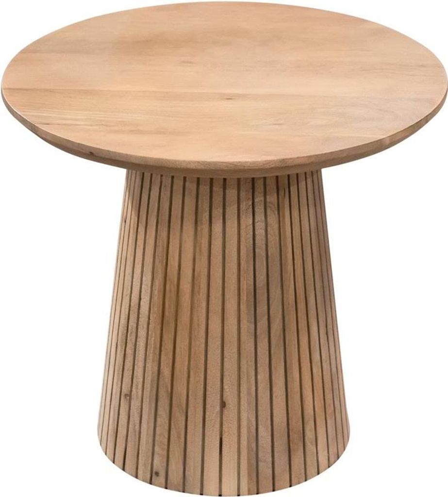 Couchtisch Helena Mangoholz Massiv Lamellen Natur, Masse:Durchmesser 50 cm