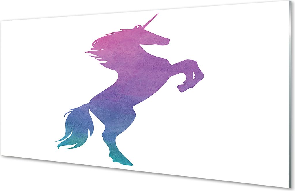 Glasbilder 140x70 Wandkunst gemalt Einhorn