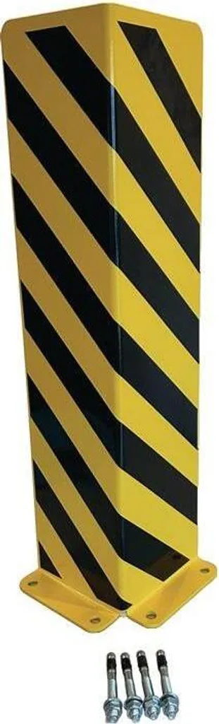 Protection de pilier et angle de mur H800 en acier jaune/noir haute visibilité