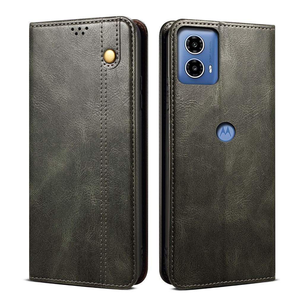 Hülle für Motorola Moto G24 Power Leder Brieftasche Schutzhülle mit Standfunktion Grün