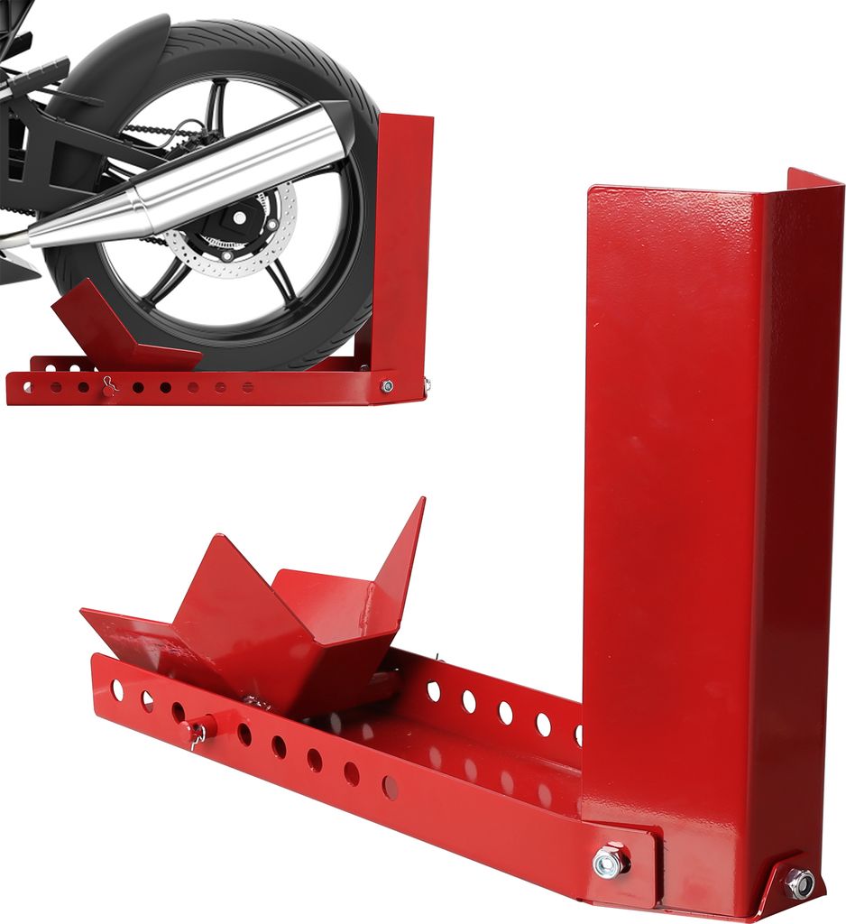 TolleTour Motorrad Ständer 1er Motorradwippe Anhänger Verladehilfe einstellbar Motorradständer Vorderradklemme mit 3 Ankerbolzenlöchern Transpo...