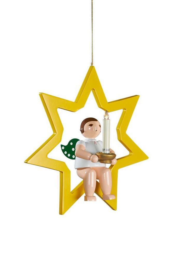 Fensterbild Engel im Stern mit Tülle für Lumix LED Höhe 38cm NEU