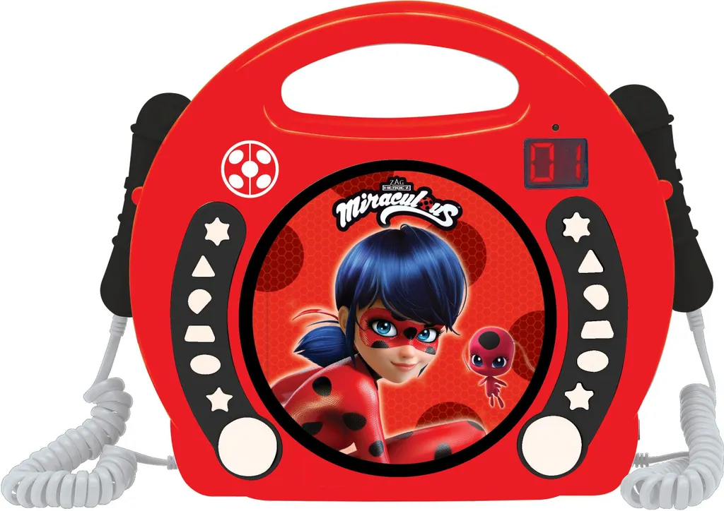 Lecteur CD Miraculous portable Lexibook RCDK100MI et ses deux micros pro