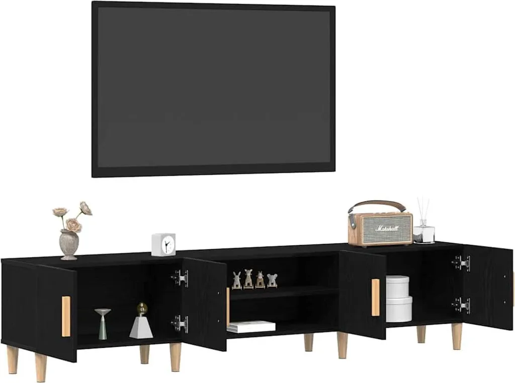 Porta TV Moderno 180 cm Rovere Nero Maison Exclusive | Arredo Luxury - 3