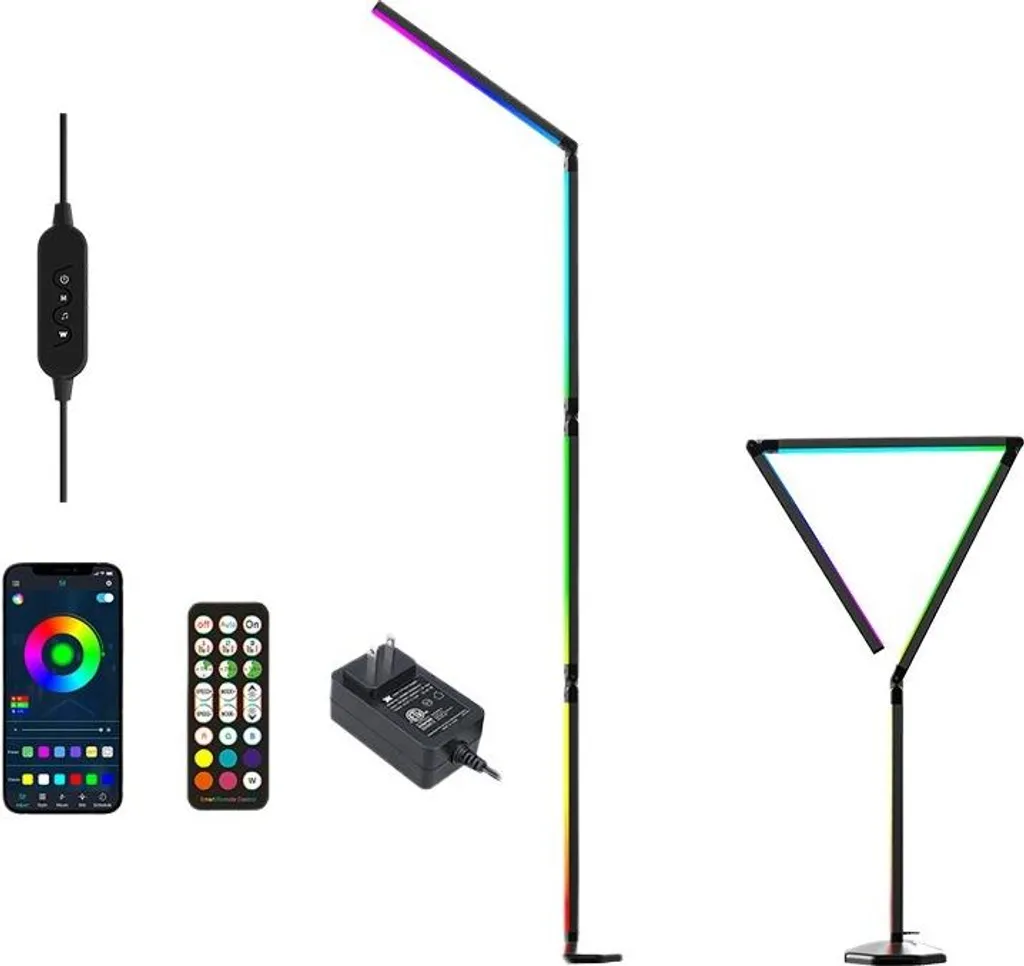 Lampadaire LED RGB Musique Sync 170cm en Aluminium pour Gaming et Salon