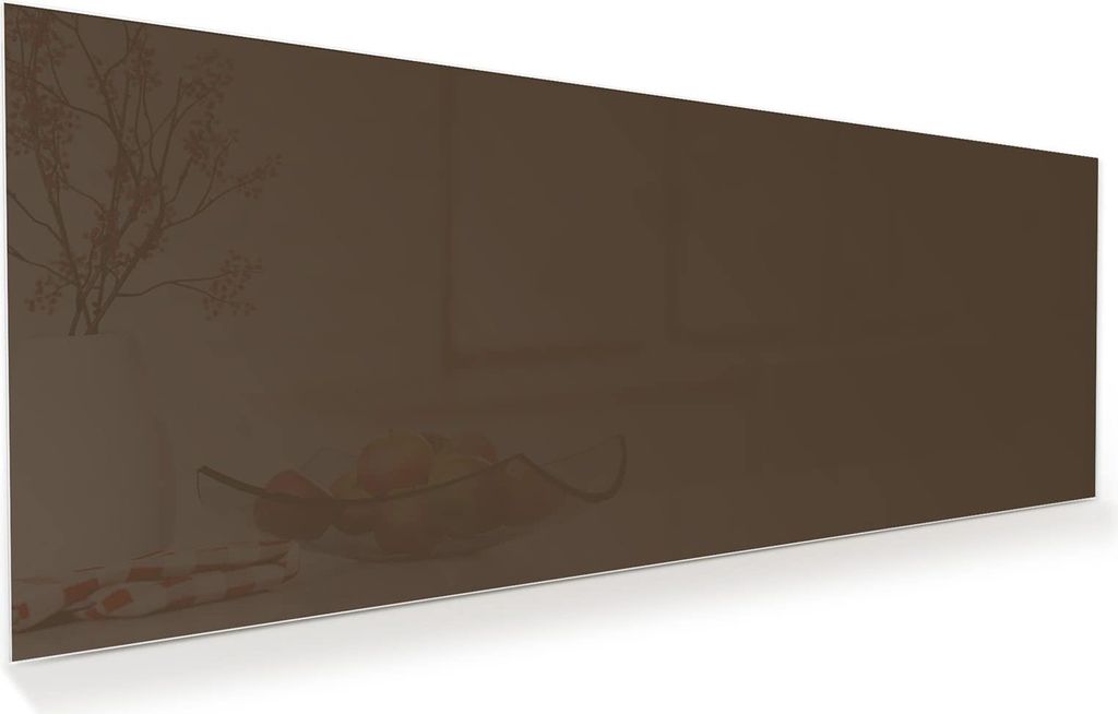 Glasbild 100x40cm in XXL für Wohnzimmer, Schlafzimmer Motiv Dunkelbrauner Hintergrund