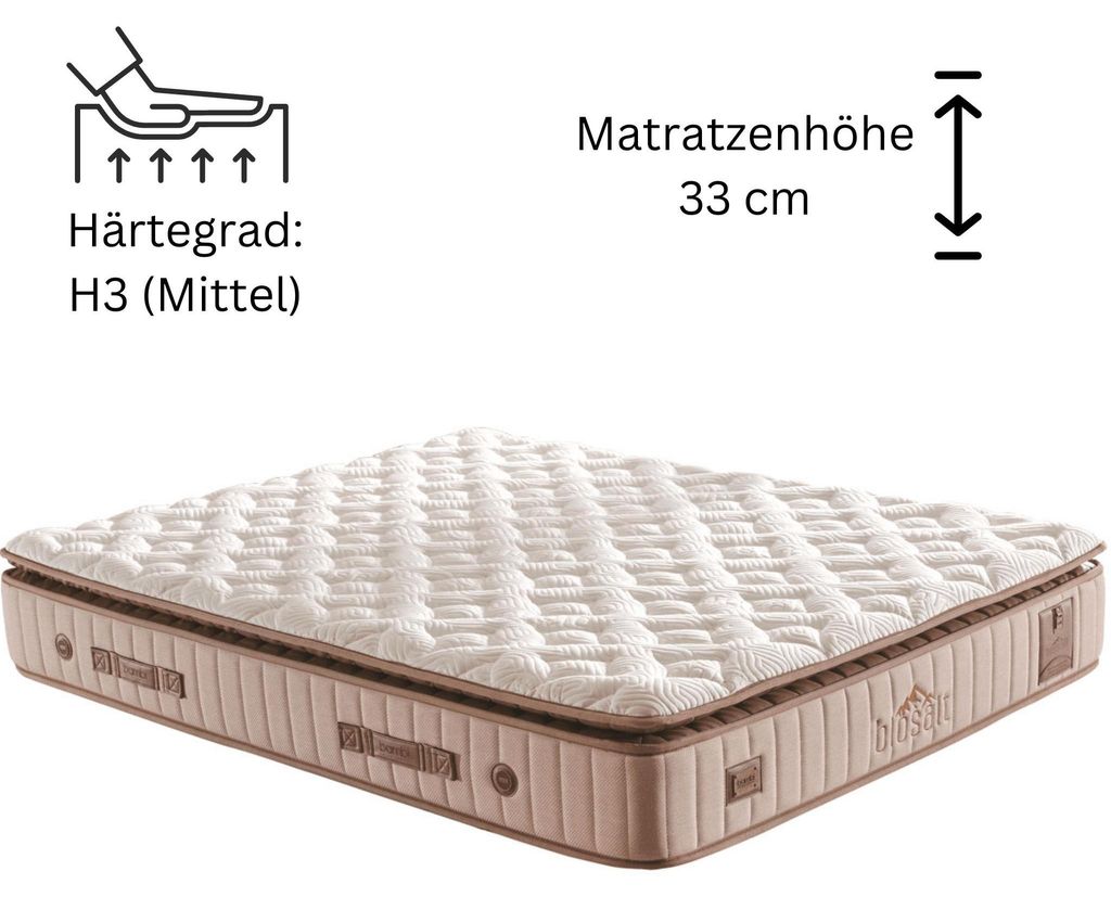 Bambi Biosalt Matratze 140x200 Taschenfederkern Höhe 33 cm