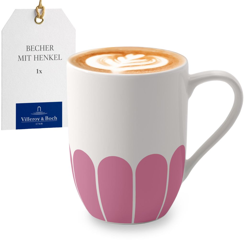 Villeroy & Boch Fleur Henkelbecher pink, spülmaschinenfest, für Heißgetränke