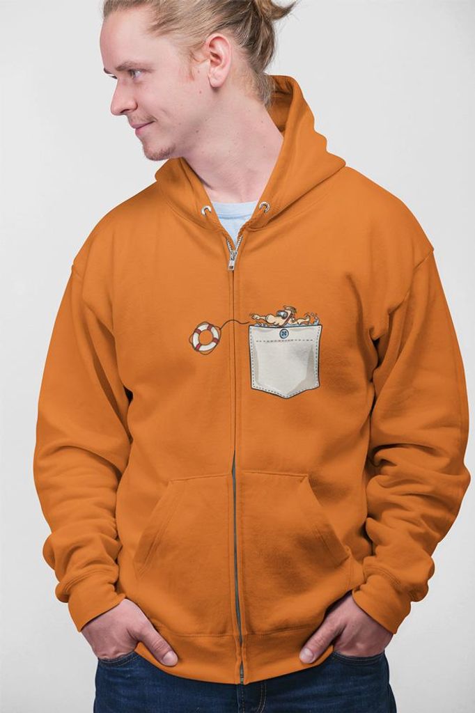 D&B Uni Hoodie ZIPPO00031 Swimming Orange-Größe L