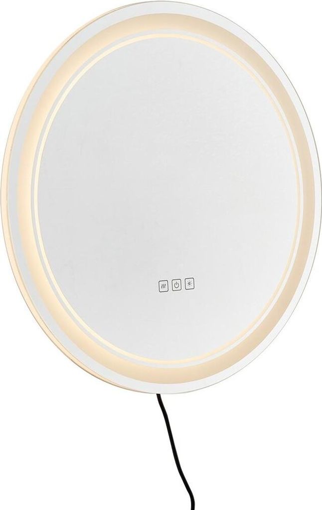 LED-Badezimmerspiegel, 3 Farben, beschlagfrei, wandmontiert, rund, 60 cm