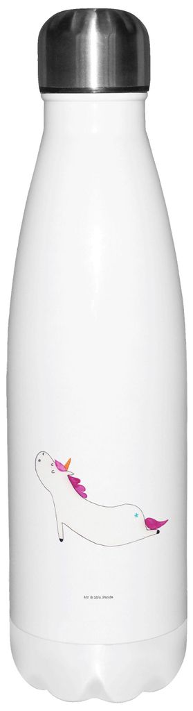 Mr. & Mrs. Panda Trinkflasche Einhorn Yoga - Weiß - Geschenk, Wasserflasche, Sport, Thermosflasche, Süß, trinkflaschen, Yogamatte, thermosflasch...