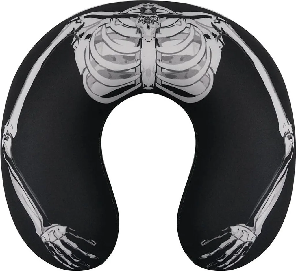 Devil Fashion Coussin de Nuque Skeleton - Accessoire Gothique Voyage