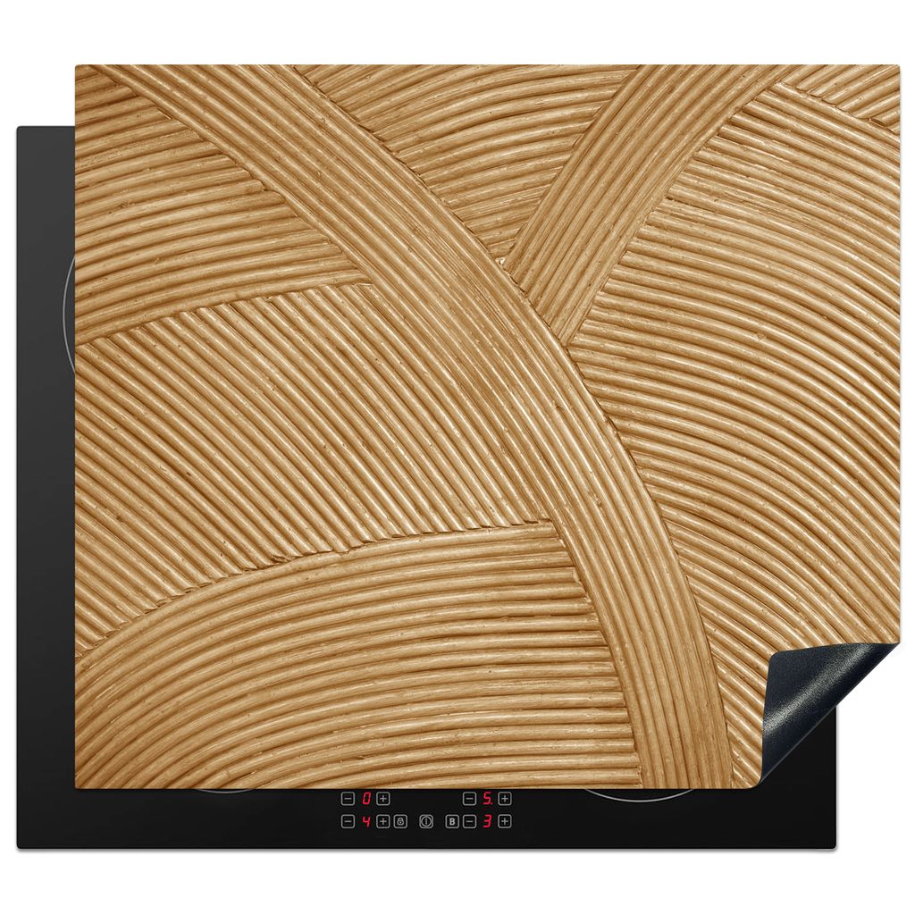 KitchenYeah Herdabdeckplatte Struktur - Natur - Kunst - Rattan , 57x51cm, Küche Deko, Glaskeramikkochfeld Herdabdeckung, Abdeckplatte fùr Kochfeld