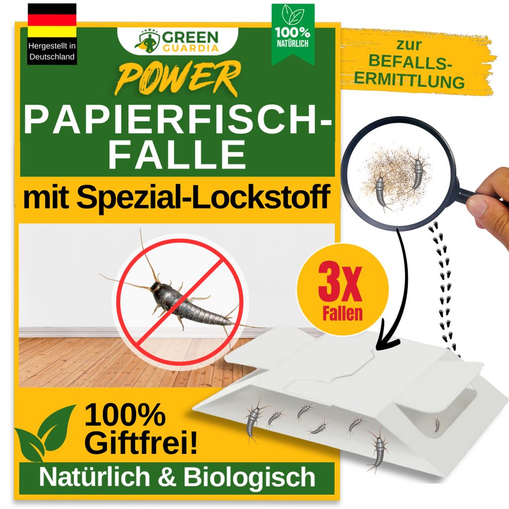 Papierfische Falle mit Spezial-Lockstoff - 3x Fallen - Produktbild 