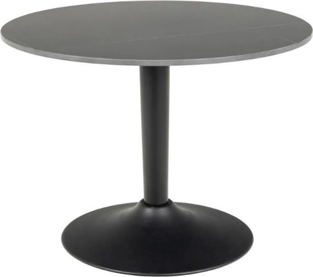 Petite table basse ronde en céramique noire Malta pour salon chic