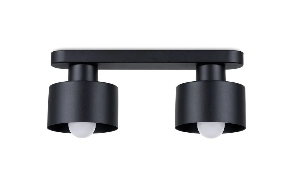 Plafoniera Acciaio Nero SAVAR 2 Sollux 2x E27 15W 34cm Illuminazione