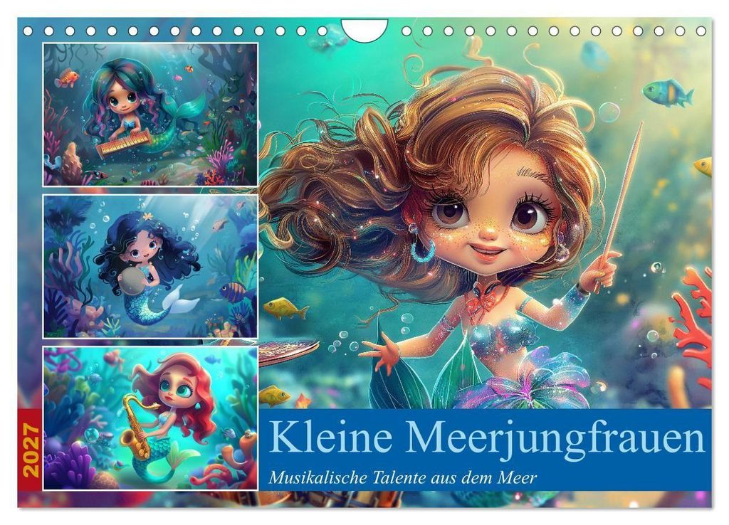 Kleine Meerjungfrauen (Wandkalender 2027 DIN A4 quer), Produktbild 