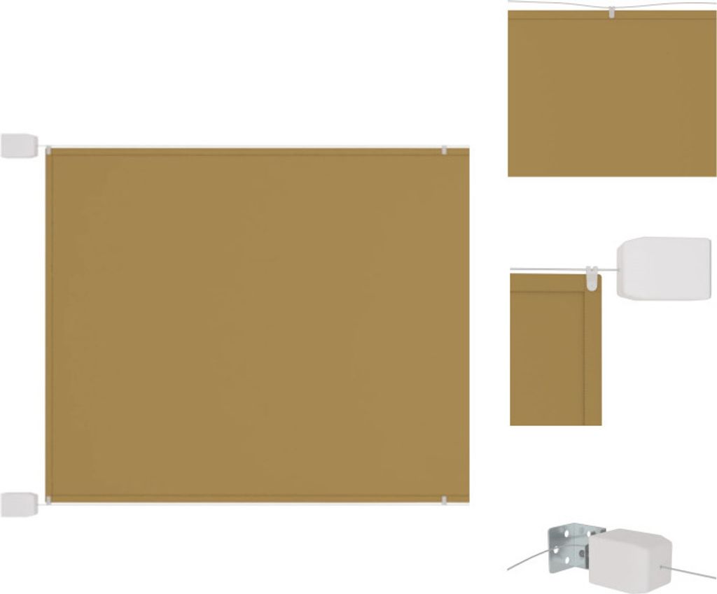 vidaXL Senkrechtmarkise Beige 140x800 cm Oxford-Gewebe - Sonnenschirme & Sonnenschutze