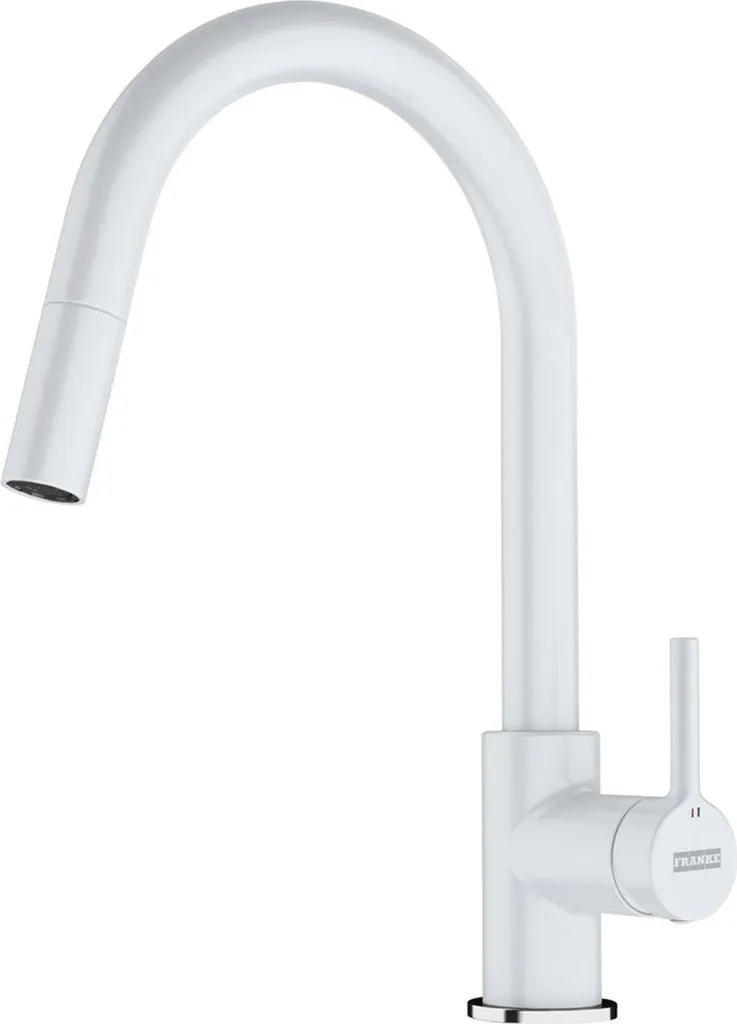 Robinet de Cuisine Blanc Glacé avec Douchette pour Évier Haute Pression Lina