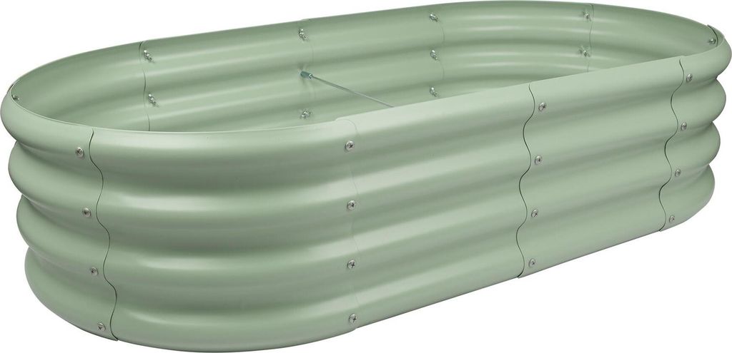 Abgerundetes Hochbeet aus verzinktem Stahl – 120 cm x 60 cm Produktbild 