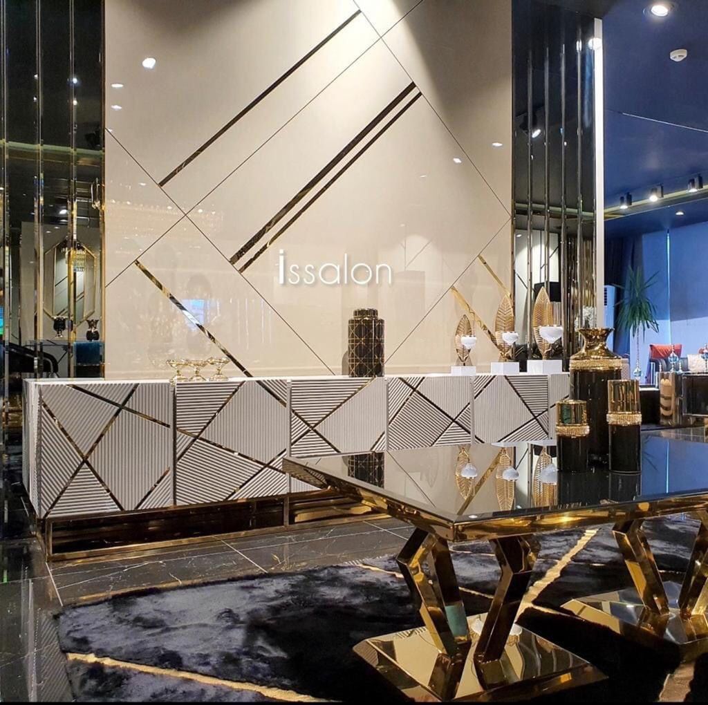 Wohnzimmer Anrichte Konsole Kommode Stil Modern Holz mit Metall grau