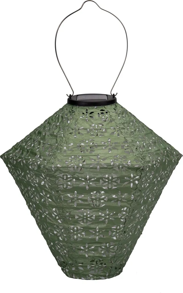 Lanterne Solaire Effet Fleur Métal avec LED Blanc Chaud pour Terrasse