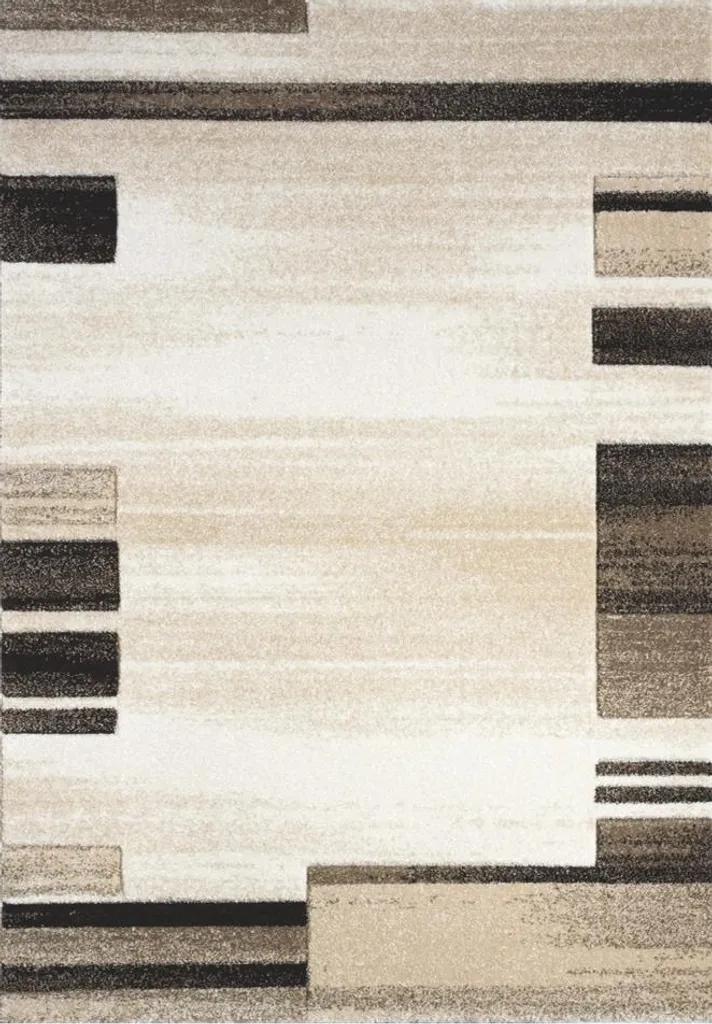 Grand tapis de salon rectangulaire Livia crème 200x290 cm design