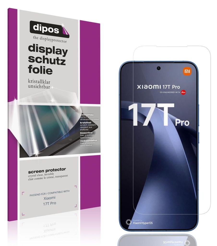4x Schutzfolie für Xiaomi 17T Pro klar Displayschutzfolie Folie Display Schutz dipos