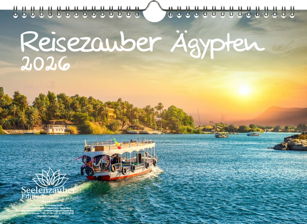 Reisezauber Ägypten DIN A4 Kalender für 2026 Ägypten Landschaft Reise Tiere Urlaub - Seelenzauber