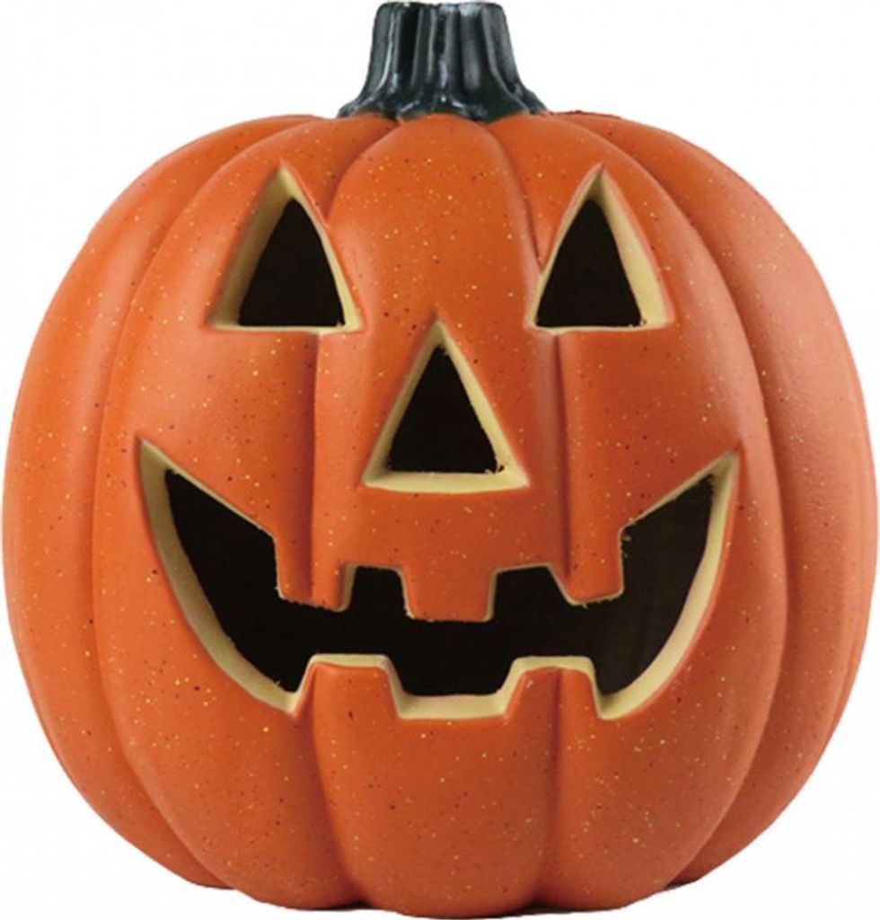 Fröhlicher Halloween Kürbis mit LED Licht 32cm Produktbild 