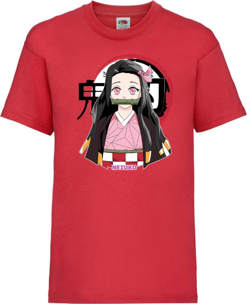 Kinder T-Shirt Demon Anime Slayer Nezuko Kamado 05 Tanjiro Sister, 12-13 Jahr - 152 / Rot