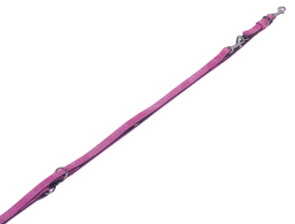 Laisse de présentation Nobby VELOURS 2m fuchsia 14mm pour chien de concours