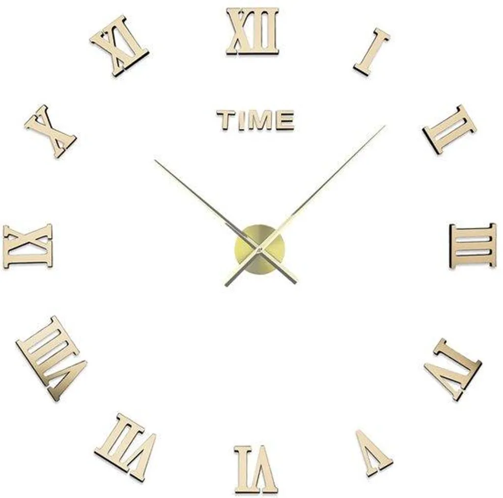 Horloge murale géante 3D effet miroir pour salon et bureau moderne