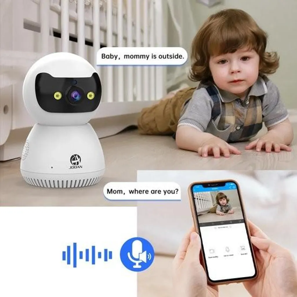 Caméra HDJ 5G Babyphone WiFi Haute Résolution avec Vision Nocturne Blanc