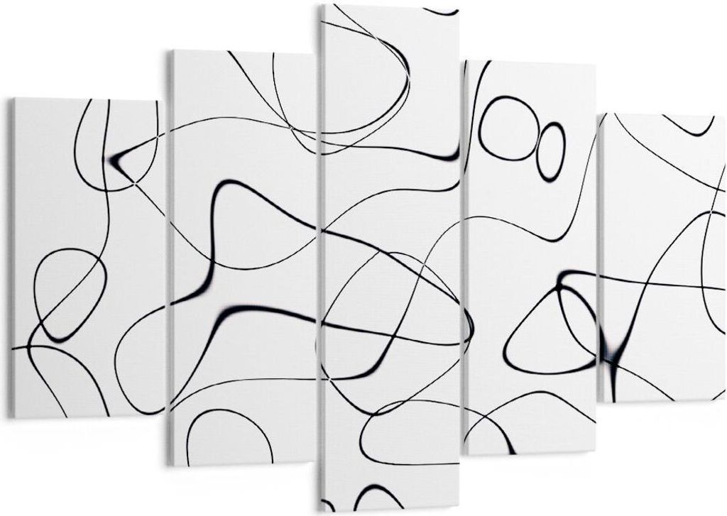 Bild auf Leinwand - Leinwandbild - 5 Teile - Linie nichts Muster - 150x100cm - Wand Bild - Wanddeko - Wandbilder - Leinwanddruck - Bilder - Wanddek...