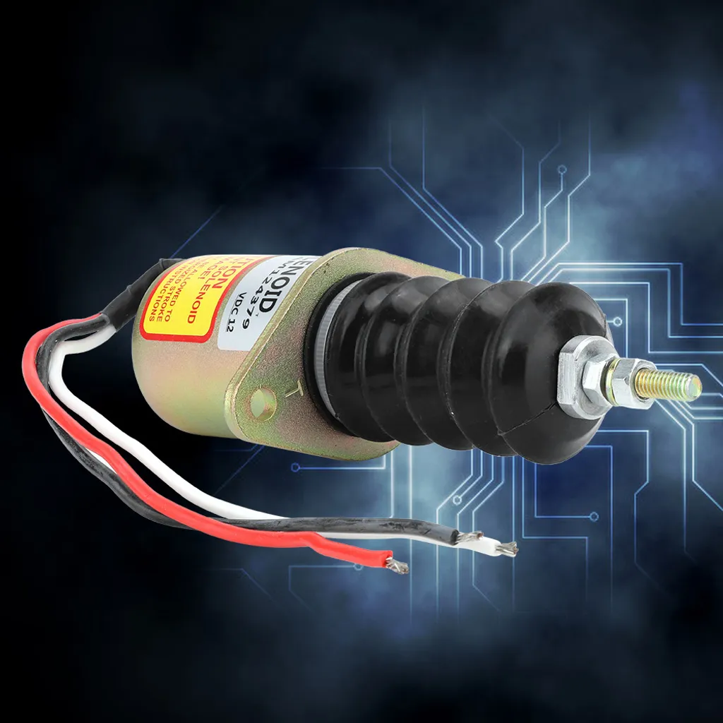 Solénoïde d'Arrêt 12V avec Kit d'Accessoires AM124379 Haute Durabilité