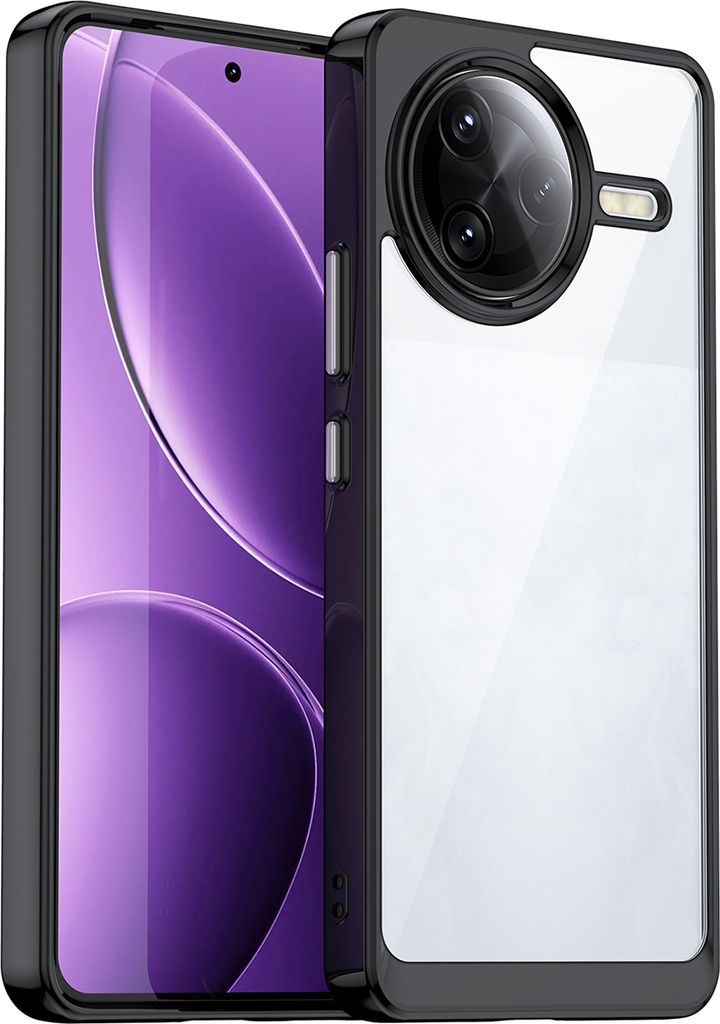 Schutzhülle für Xiaomi Poco F7 Ultra Klar Rückseite Stoßfeste TPU Silikon Bumper Hülle Schwarz