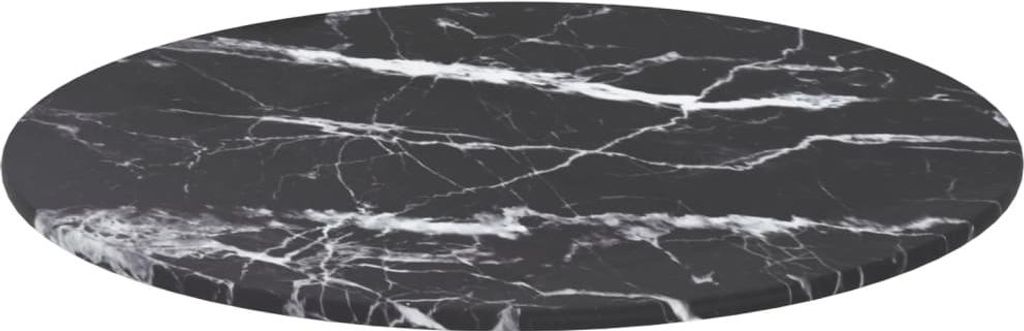 vidaXL Piano del tavolo nero Ø40x0,8 cm in vetro temperato Immagine del prodotto 